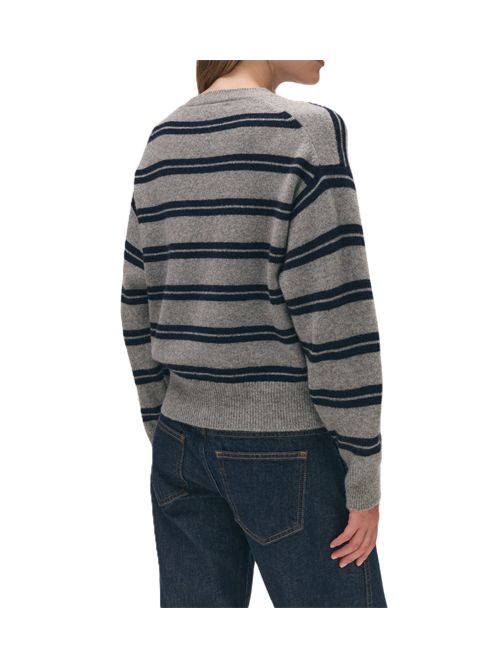 Ada Crewneck Cardigan &DAUGHTER | KDA00838FLANNEL GREY WITH NAVY